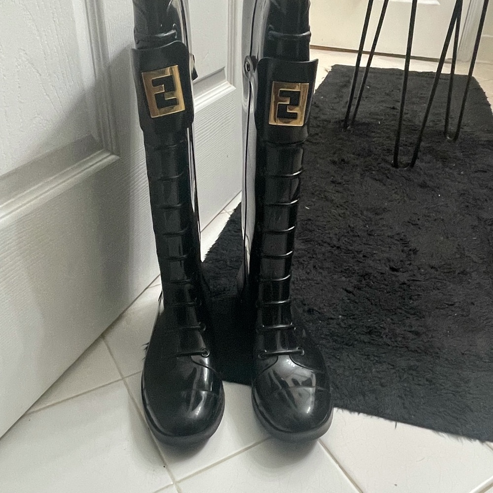 Black Fendi Rainboots
